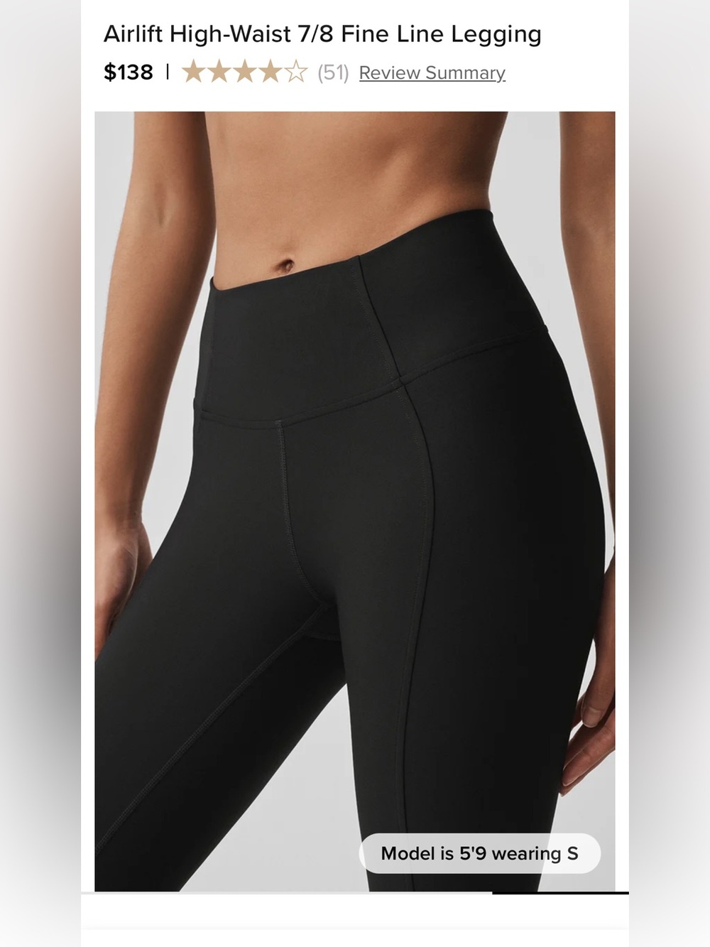 ALO Yoga Airlift High-Waist 7/8 Legging in Black